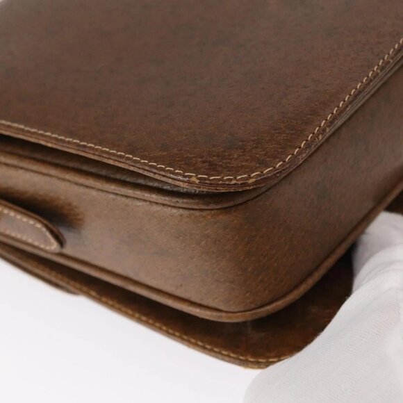 GUCCI Shoulder Bag Leather Brown Gold Auth am9842 - Picture 4 of 16